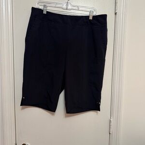 Chico's Black Stretch Cargo Bermuda Shorts